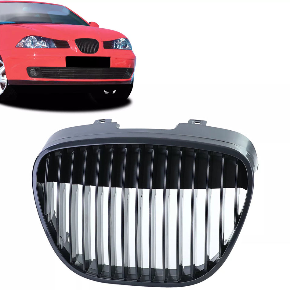 Griglia radiatore sportiva senza emblema nera per Seat Ibiza Cordoba 6L 02-09