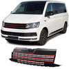 Griglia radiatore senza emblema + listelli rossi per VW T6 Bus Transporter 15-19