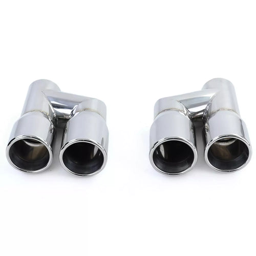 terminali Sportivi 76mm Doppio Tubo Acciaio Inox per Audi A4 B8 Berlina 07-15