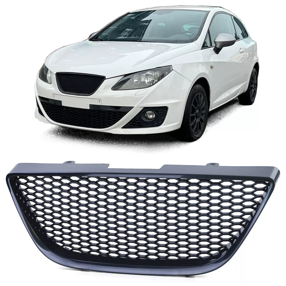 Griglia radiatore Sport a nido d'ape senza emblema nera per Seat Ibiza 6J 08-12