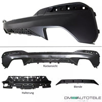 Diffusore posteriore diffusore Nero per BMW G30 G31 M