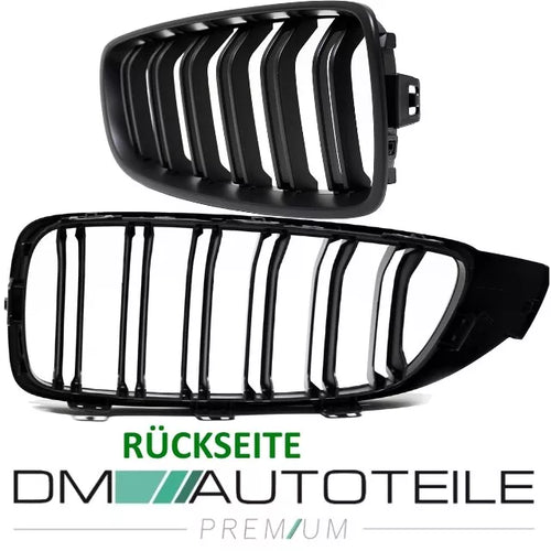Griglia per BMW Serie 4 F32 F33 F36 Nero Opaco doppia barra anche M M4