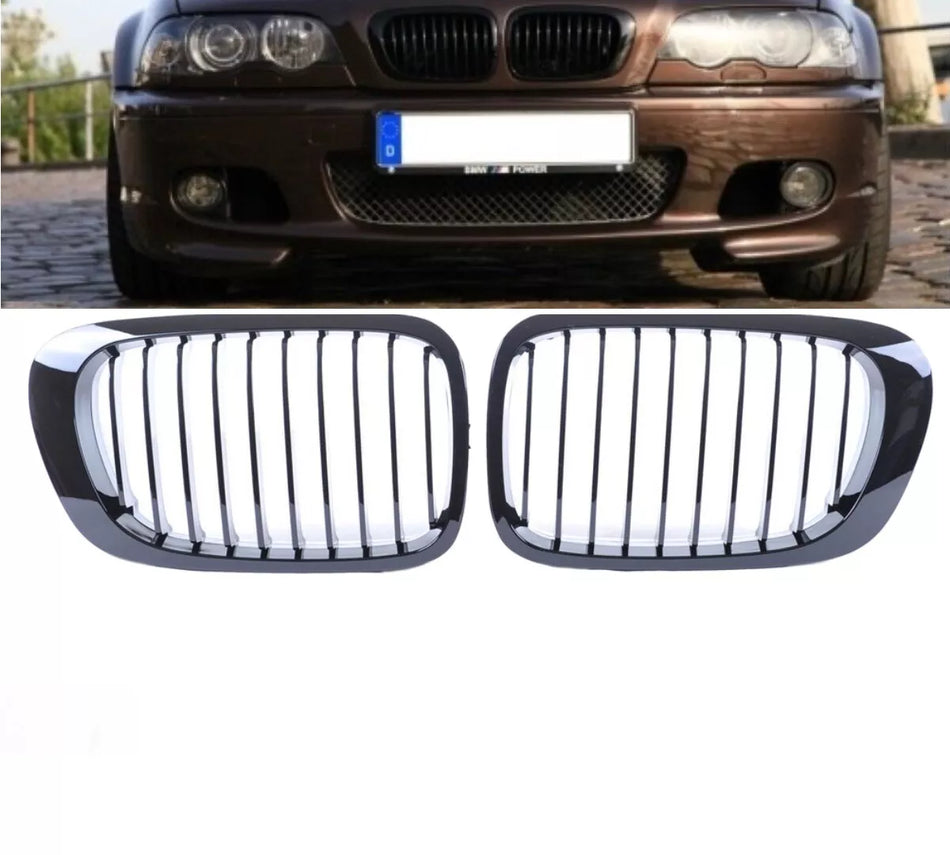 Set Griglia Sportiva Nero Lucido per BMW E46 Coupe Cabrio 99-03