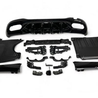 Diffusore + Terminali di Scarico (NERO) per Mercedes W206 S206