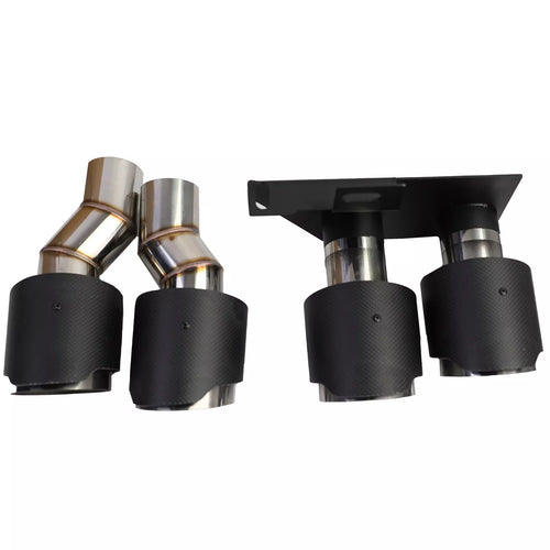 Terminale scarico doppio tubo carbonio, per BMW F10 F11 520 523 525 528 530
