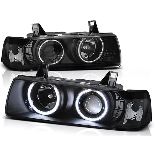 Fari Angel Eyes CCFL Nero per BMW Serie 3 E36 Coupe/Cabrio 90-99