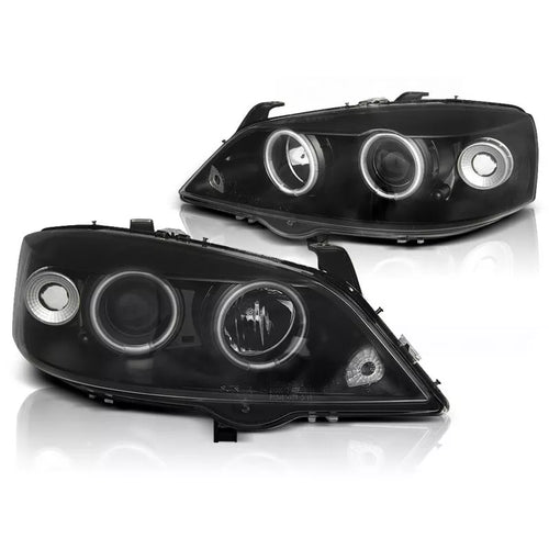 Fari CCFL Angel Eyes per Opel Astra G 1998-2004 in Nero