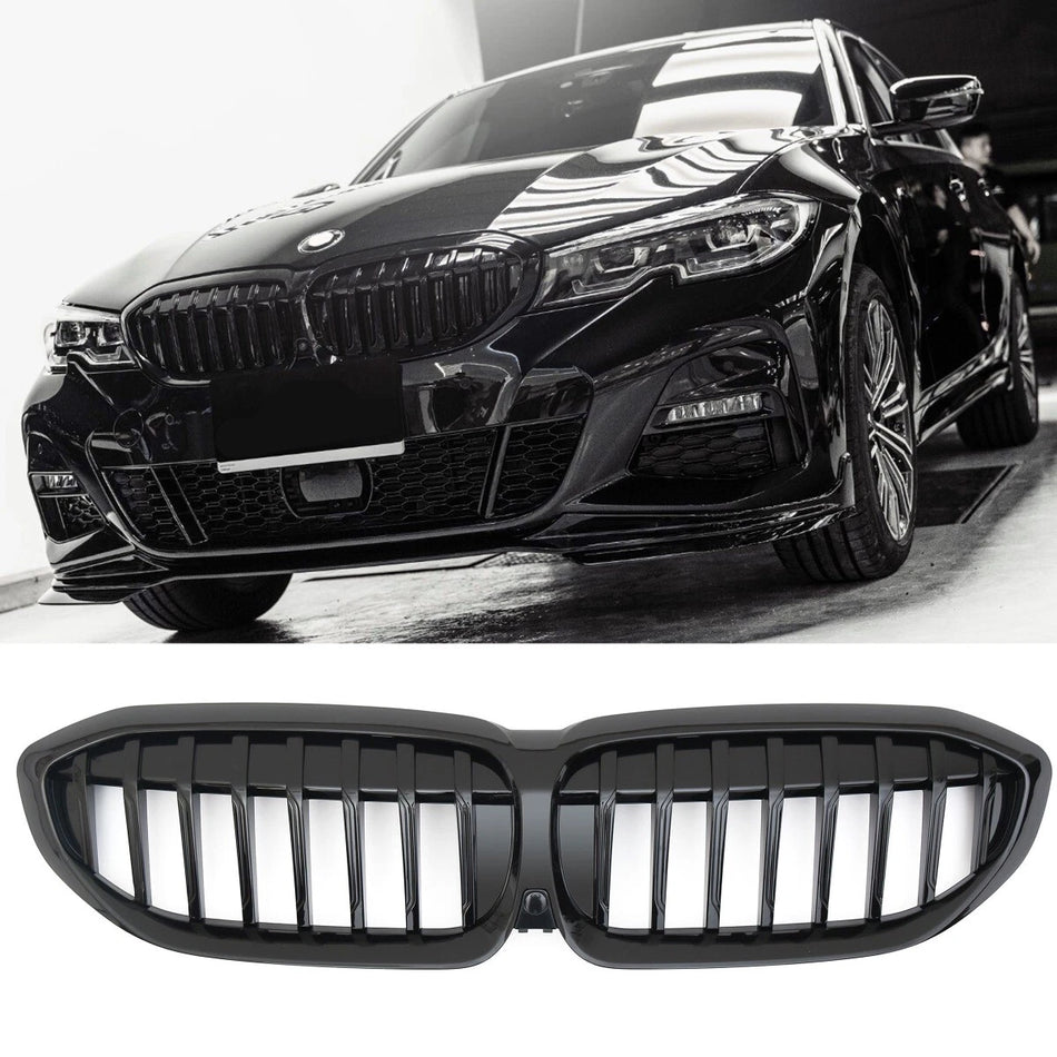 per BMW SERIE 3 G20 G21 2019-2022 GRIGLIA RADIATORE NERO LUCIDO