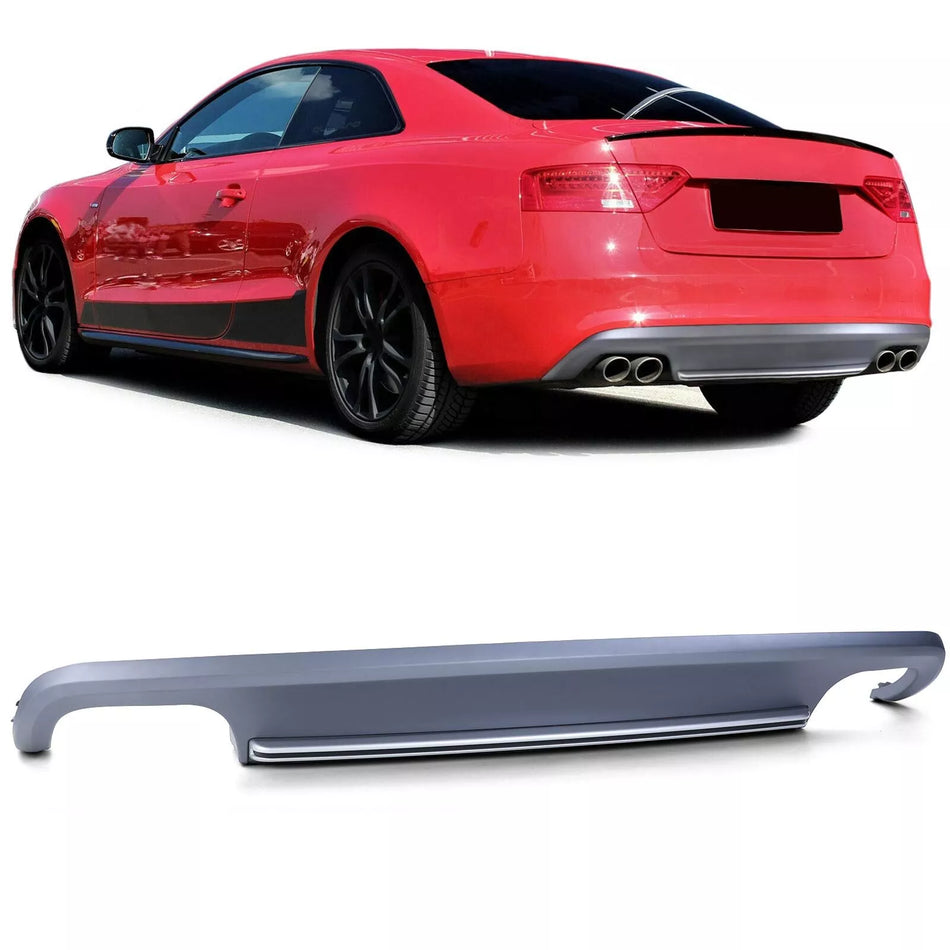 Paraurti doppio tubo diffusore posteriore per Audi A5 8T Coupe 11-17 senza SLine