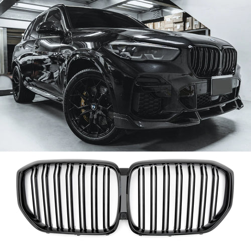 per BMW X5 G05 GRIGLIA RADIATORE DOPPIA BARRA LUCIDA NERO 2018-2023