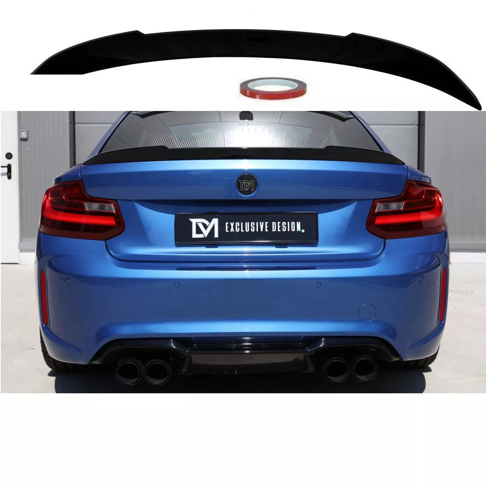 Spoiler Posteriore CS bagagliaio Nero Lucido + 3M per BMW Serie 2 F22 Coupé