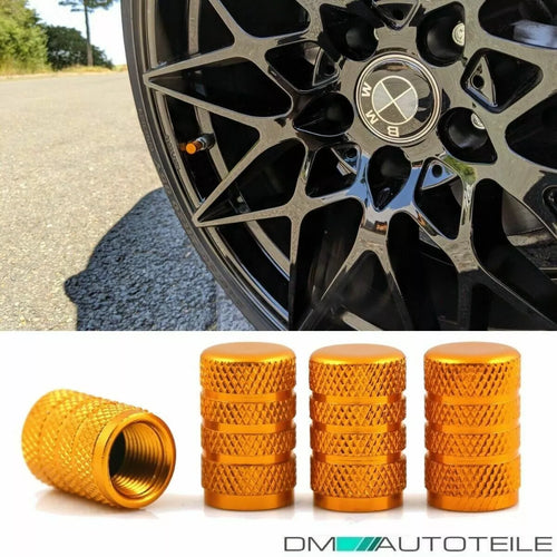 4 Tappi Valvole Tappi SET Oro Anodizzato per Valvole Auto Bicicletta Moto Bike