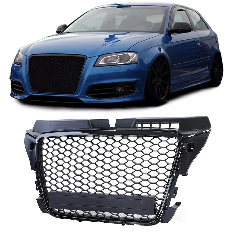 Griglia a favi griglia radiatore aspetto Nero opaco per Audi A3 8P 08-12