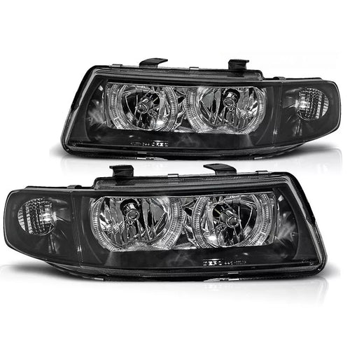 Fari LED Angel Eyes per Seat Leon 1M/Toledo 1999-2004 neri