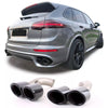 Doppio tubo terminali effetto GTS nero per Porsche Cayenne 92A Facelift 14-17