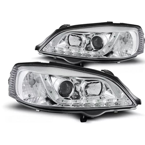 Fari Luce Diurna LED Cromati per Opel Astra G 1998-2004