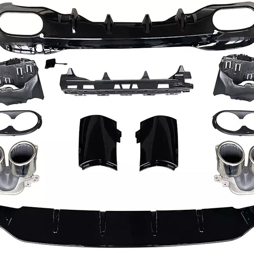 Diffusore + Terminali di Scarico 2x2 CROMO per MERCEDES W118 C118 CLASSE CLA