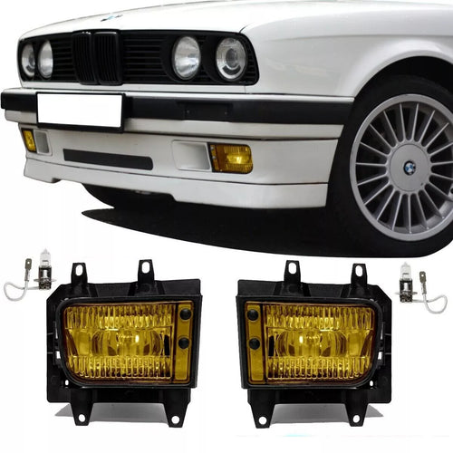 SET FENDINEBBIA giallo + lampadine H3 per BMW E30 Facelift 1987