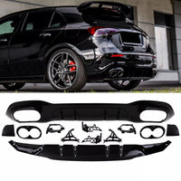 Diffusore posteriore Nero per Mercedes W177 Hatchback non A45 AMG