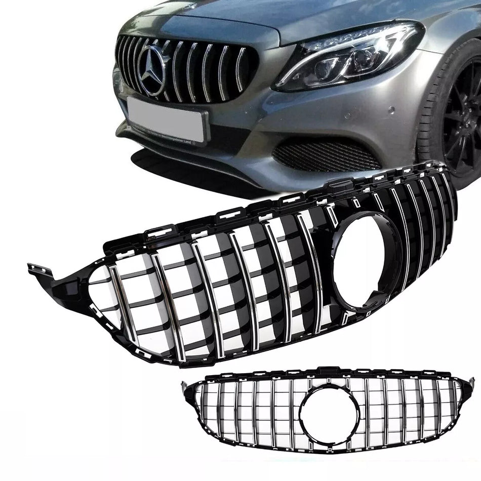 Griglia cromata per Mercedes W205 S205 Classe C 14-18 + Panamericana GT