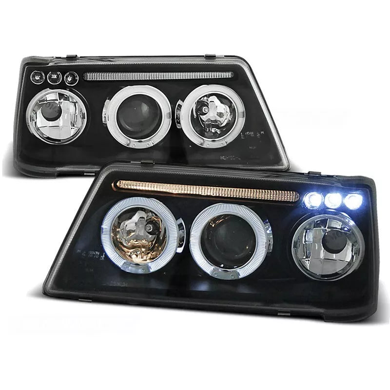 Fari Angel Eyes LED Nero per Peugeot 205 1983 al 1996