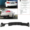 Diffusore posteriore Nero per BMW Serie 4 F32 F33 F36 M +