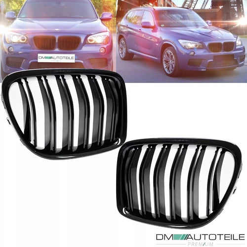 KIT Griglia Doppio Ponte Nero Lucido per BMW X1 E84 09-15 anche M