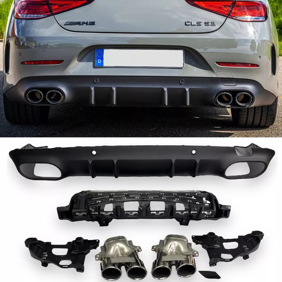 Diffusore + Terminali di Scarico 2X2 (CROMO) per MERCEDES C257 CLS