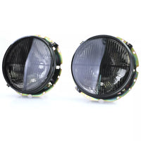 Faro proiettore nero fumè + mirino per vw caddy i 82-92 + jetta i 79-84