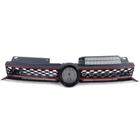 Griglia nera lucida + listelli rossi adatta per VW Golf 6 anche GTI 08-13