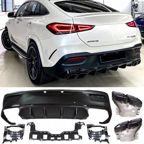 Diffusore + Terminali di Scarico 2X2 (NERO) per MERCEDES C167 GLE COUPE
