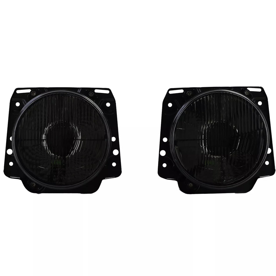 Fari H4 nero fumo scanalati + mirino per VW Golf 2 83-91