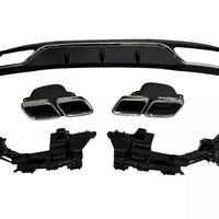 Diffusore + Terminali di Scarico 2x2 CROMO per MERCEDES W205 di Serie