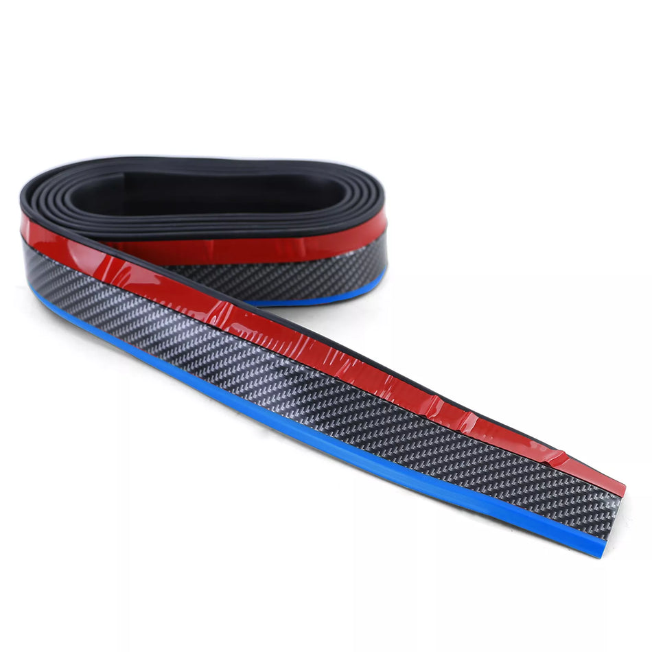 Lama Anteriore soglia universale flessibile 2,5 m x 5 cm effetto carbonio blu