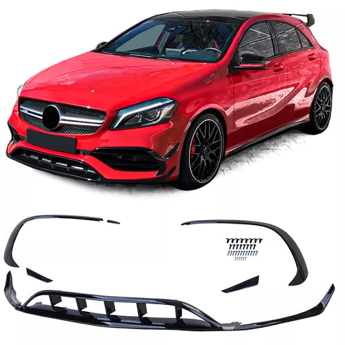 Spoiler paraurti anteriore aerodinamico flaps, per mercedes a w176 15-18