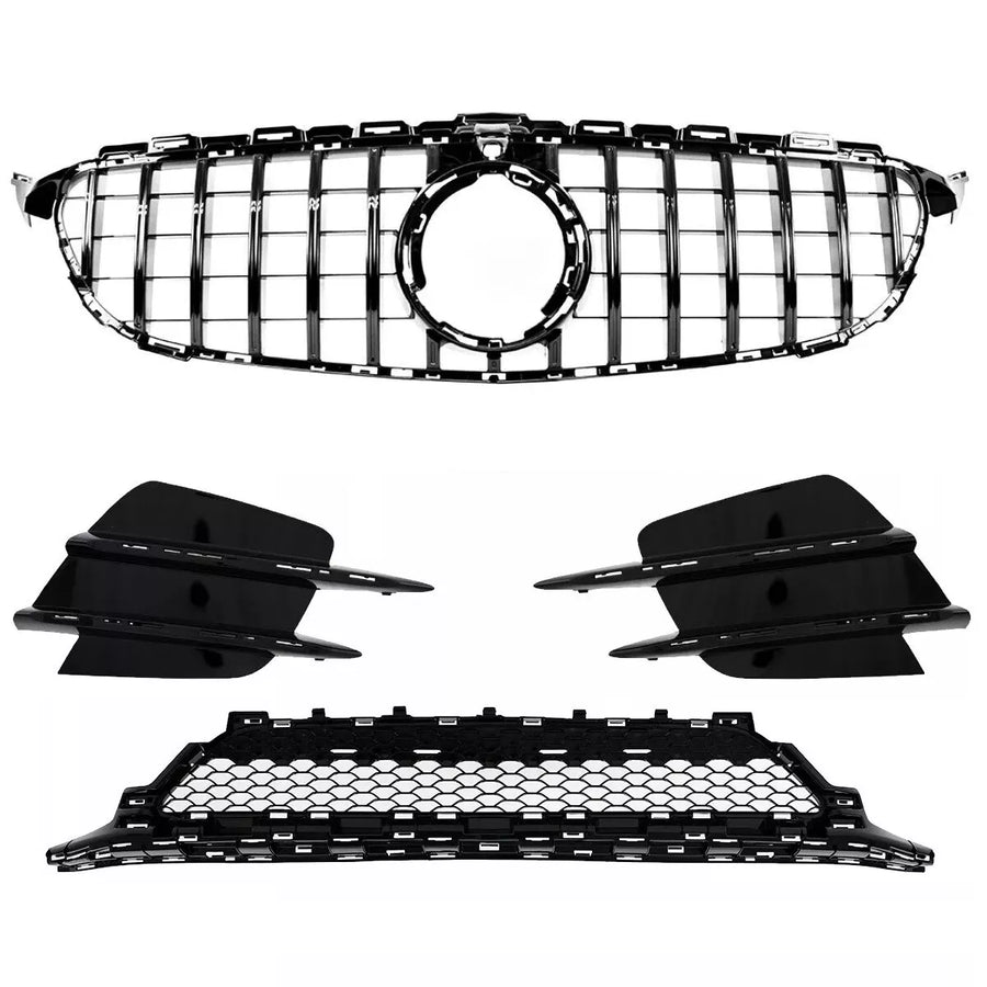 Set griglia Nero Lucido per Mercedes W205 mopf AMG C43 Panamericana GT
