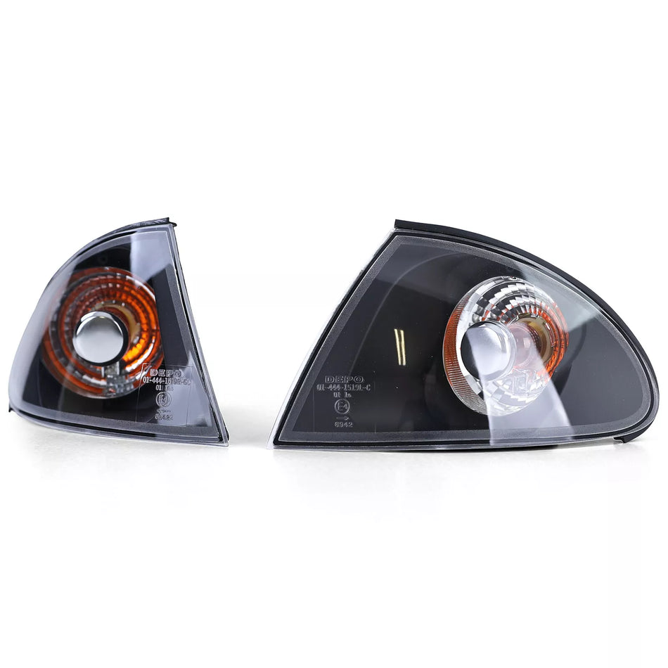 Frecce vetro trasparente nero fumo, per BMW Serie 3 E46 berlina Touring 98-01