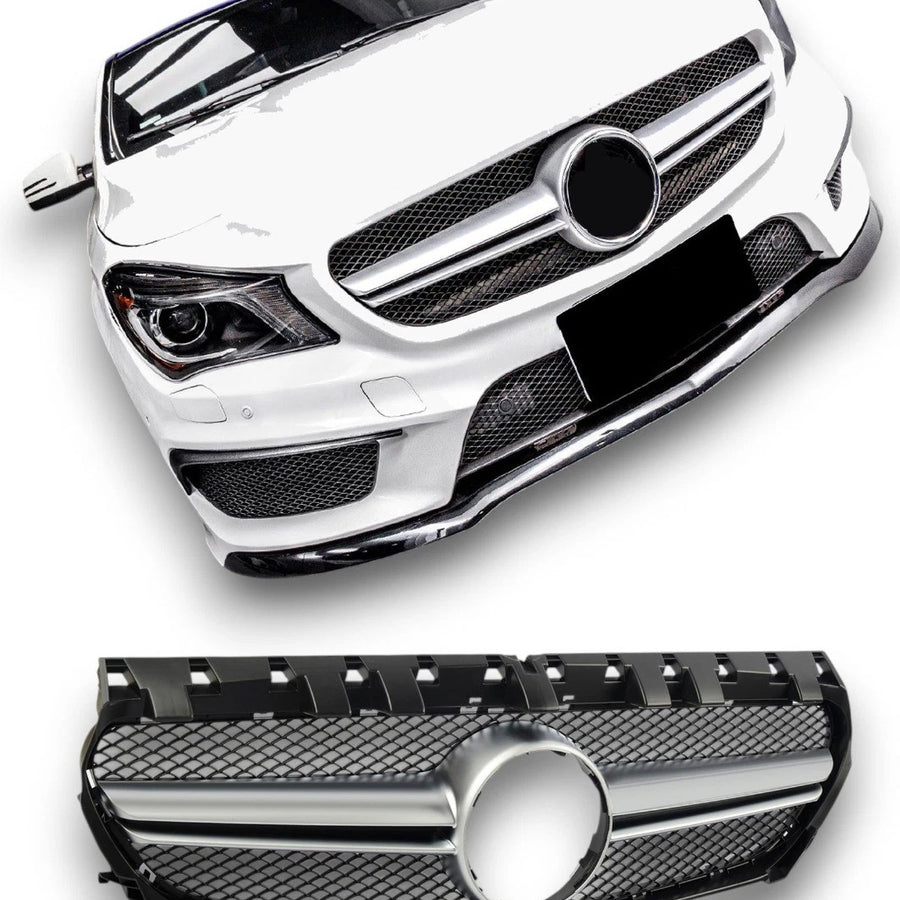 Griglia sportiva radiatore per Mercedes W117 C117 Classe CLA Argento