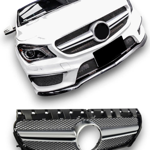 Griglia sportiva radiatore per Mercedes W117 C117 Classe CLA Argento