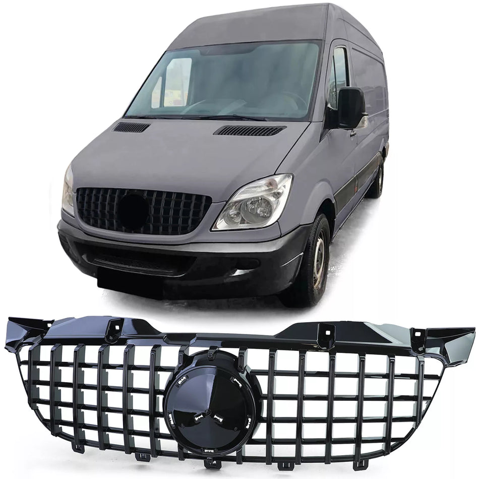 Griglia radiatore Sport nera lucida per Mercedes Sprinter W906 prefacelift 06-13