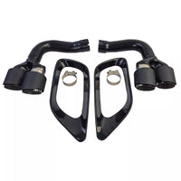 terminali doppio tubo carbonio adatti, per BMW X6 E71 08-14 Diesel 30d 40d