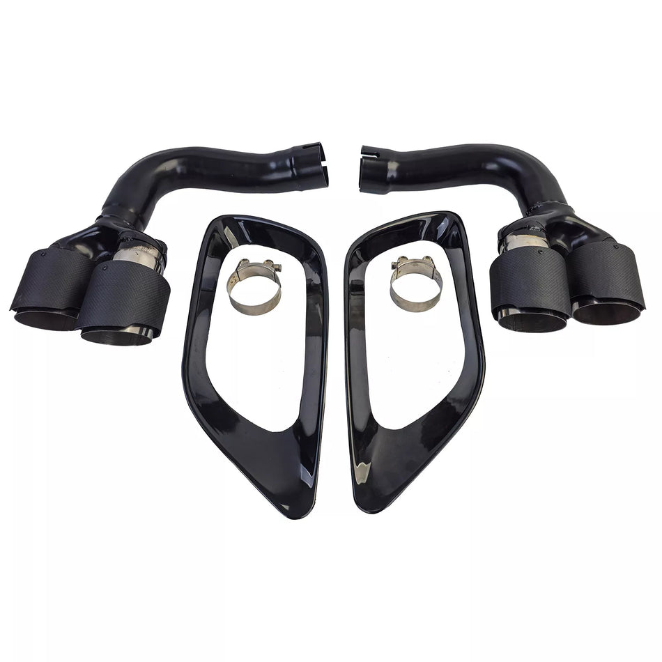 terminali doppio tubo carbonio adatti, per BMW X6 E71 08-14 Diesel 30d 40d