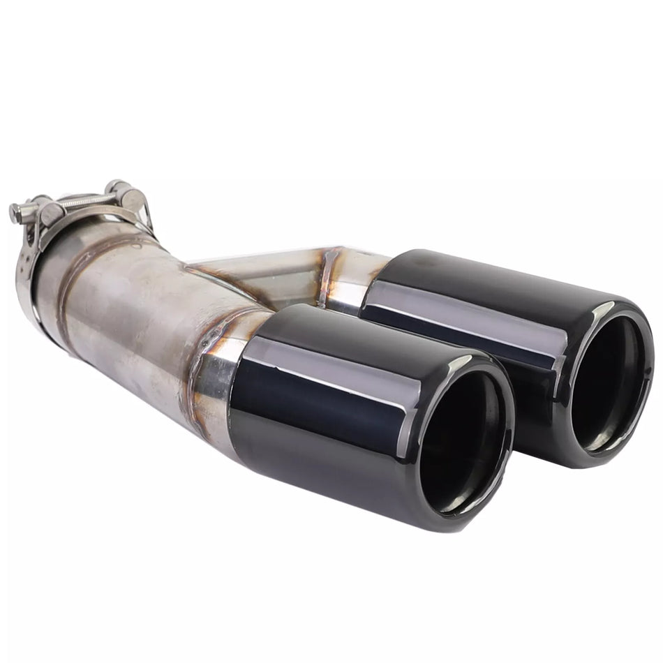 Terminale scarico doppio tubo nero lucido per BMW Serie 3 F30 F31 316 318 320