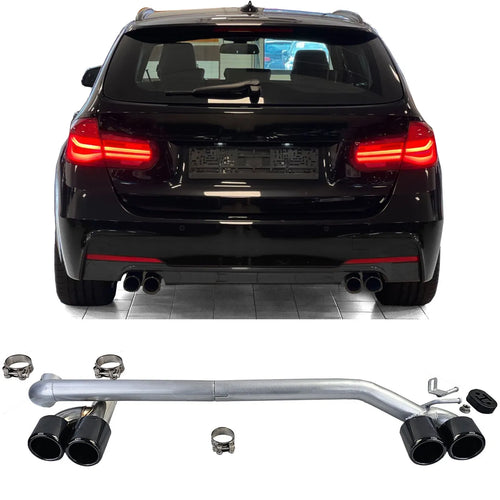 Terminale scarico duplex 4 tubi look conversione per BMW F30 F31 320 325 328 330