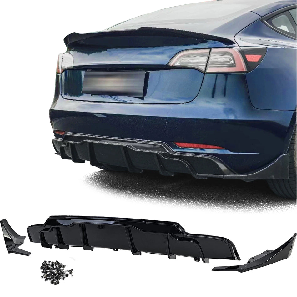 Diffusore posteriore Performance nero lucido per Tesla Model 3 (2017-2023)