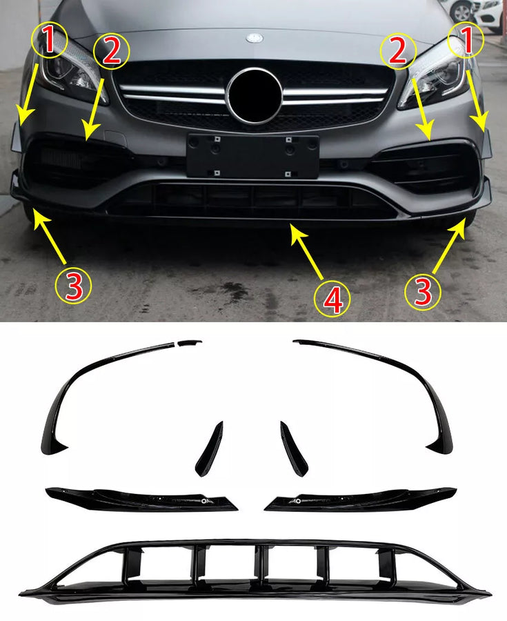 SPOILER ANTERIORE SPOILER ANTERIORE per MERCEDES W176 CLASSE A LIFTING