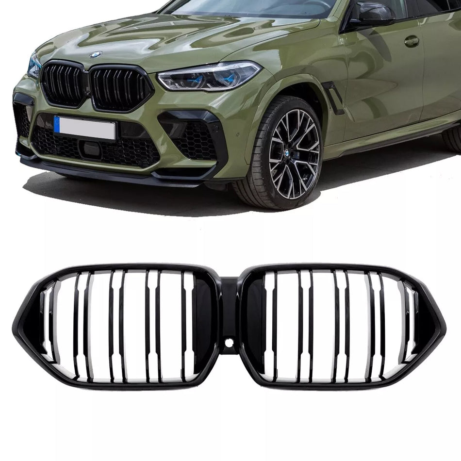 Griglia Sportiva doppia passerella nera lucida anche fotocamera per BMW X6 G06