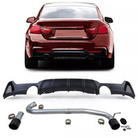 Diffusore posteriore opaco + terminale look 440 per BMW F32 F33 F36 425 428 430