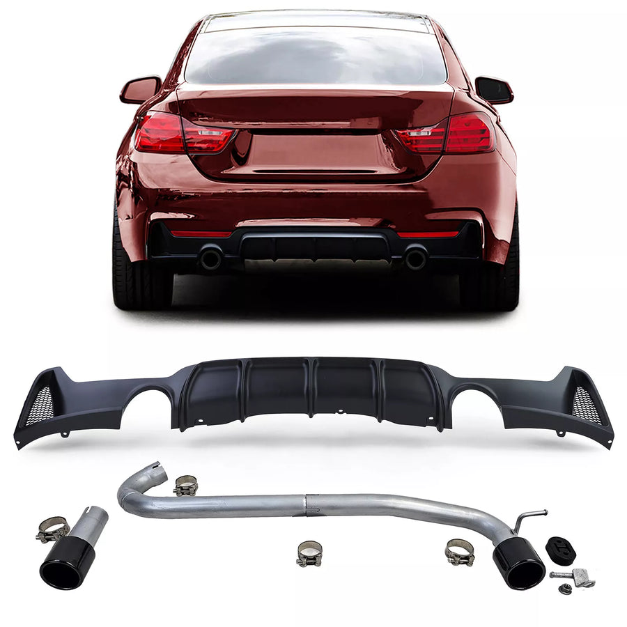 Diffusore posteriore opaco + terminale look 440 per BMW F32 F33 F36 425 428 430