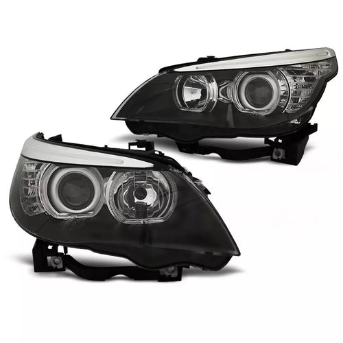 Fari LED Angel Eyes per BMW Serie 5 da E60/E61 2003-2007 Nero